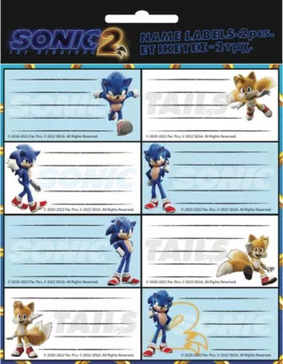 Sonic The Hedgehog naam stickers