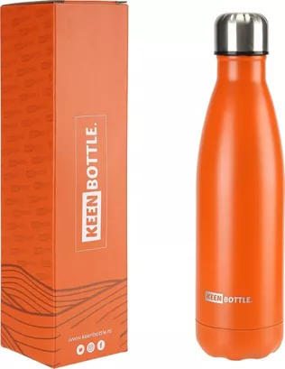 Keenbottle - Drinkfles - 500ml - RVS - Herbruikbaar en Antilek - Drinkfles volwassenen - Drinkfles kinderen - Oranje - waterfles