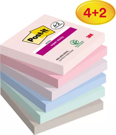 Post-it® Super Sticky Notes Soul 4+2 gratis