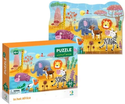 DODO Toys - Puzzel Dieren 4+ -60 stukjes - 23x32 cm - Dieren Speelgoed voor Kinderen - Kinderpuzzel 4 jaar