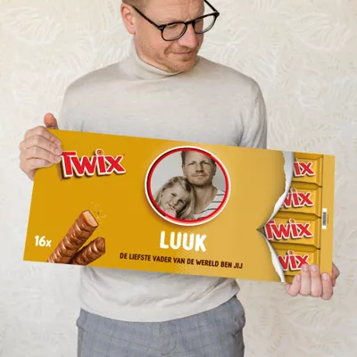 Mega Twix reep met naam en foto bedrukken