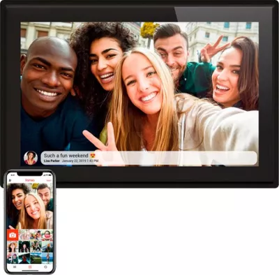 Denver Digitale Fotolijst 10.1 inch - FLAT DESIGN - HD - Frameo App - Fotokader - WiFi - IPS Touchscreen - 16GB - PFF1021B